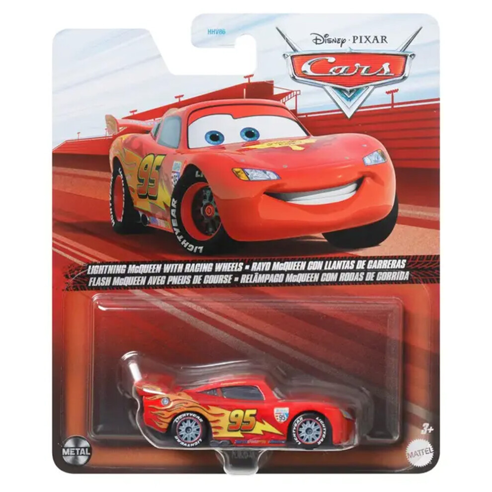 Mattel Disney Pixar Cars: Lightning Mcqueen W/Racing Wheels Diecast Car Flm20