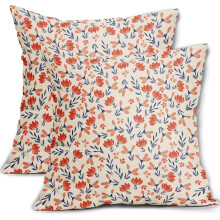 Housses de coussin fleuries vintage 45x45 cm, lot de 2, housses de coussin rustiques en lin noir et marron pour canapé, lit, décoration de style