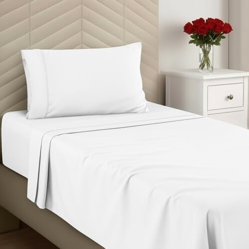Twin Sheet Set Brushed Microfiber 3-Piece White
