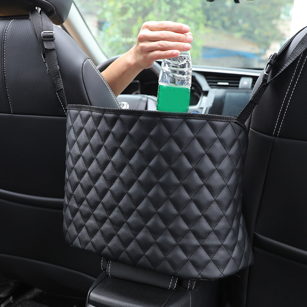 Car Handbag Holder Leather Car Organizers And Storage, Large Capacity Driver Bag For Pocket, Purse Bottle Storage, Between Car Seat Hanging Storage 9448196271995