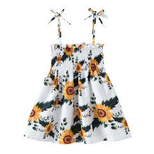 Kleinkinder-Mädchenkleider, lässig, ärmellos, trägerlos, niedliches geblümtes Prinzessinnen-Sommerkleid, Sommerkleidung, Outfits, Größe 12M-5T