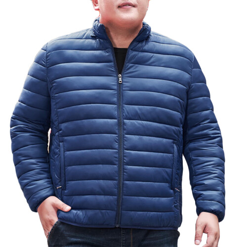 Μπουφάν Puffer Ανδρικό Plus Size Χειμερινό Μπουφάν με Κουκούλα Χωρίς Πούπουλα Φερμουάρ