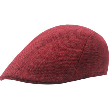 Men's Flat Cap Summer Straw Weave Linen-Like Cotton Newsboy Hats Breathable Irish Cabbie Ivy Cap