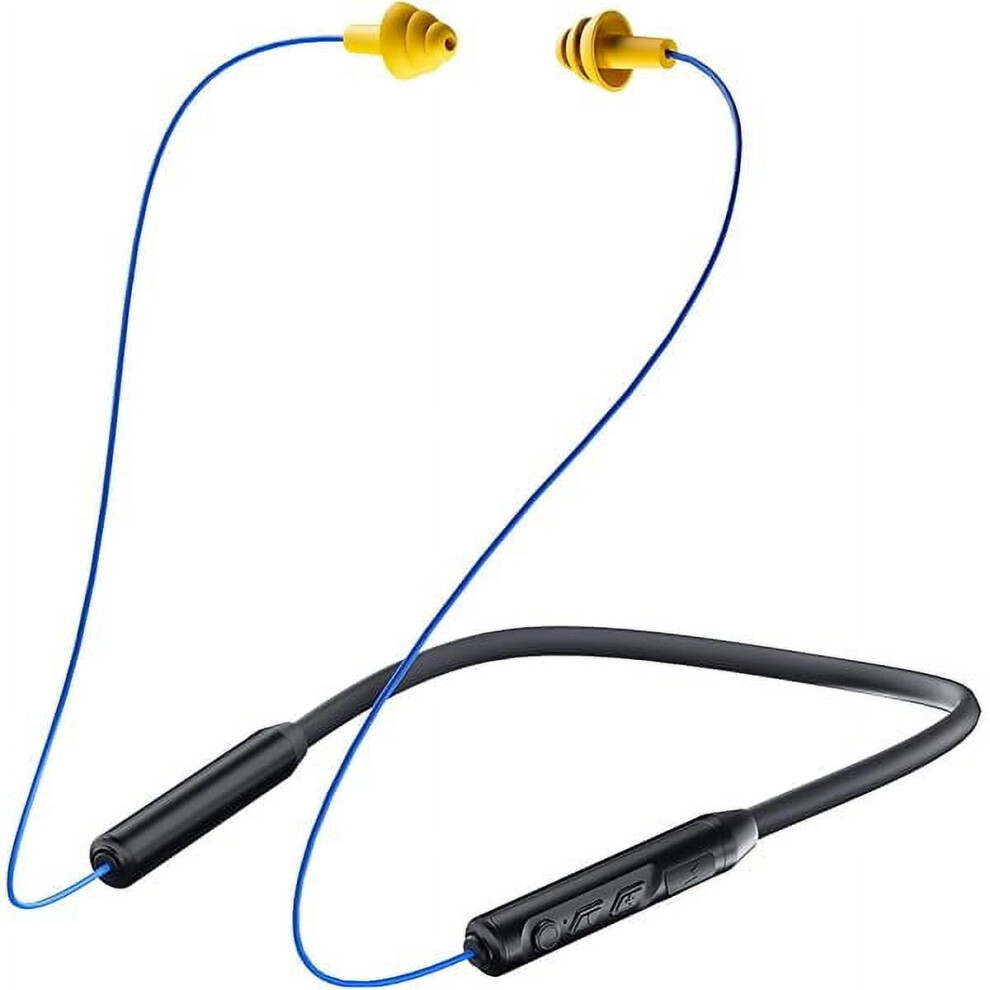 Tooth Earplug Headphones With 29Db Noise Reduction, Ipx5 Sweatproof, 19+H Battery, Neckband Design (Blue) Blue 9423501696090