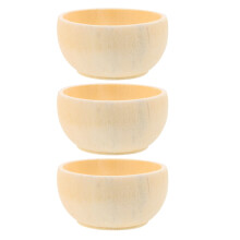 3 Mini-Holzschalen, unbehandelte kleine Holzschalen für Bastelarbeiten, Malerei, Heimdekoration und kreative Projekte