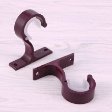 2 PCS Aluminum Alloy Curtain Bracket Rod Brackets for Wall Heavy Duty Red