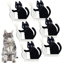 Katzenbarthalter & Gedenkvase-Set (6-teilig) – Magnetische Acryl-Dekoration für Kühlschrank, Küche & Haushalt – Geschenk für Katzenliebhaber