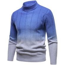 Pull de Noël moche pour homme, pull à col roulé ajusté à dégradé – Vêtement d'extérieur chaud et tendance automne/hiver