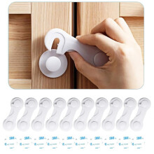 Child Safety Cabinet Locks (10 Pack) - Baby Proofing Latches Lock for Drawers,Toilet Seat,Fridge,Oven,with 10 Extra 3M Adhesives - (White)