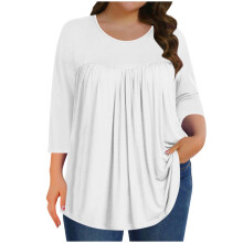 Plus-Size-Oberteile für Damen, Sommerblusen, Tuniken, 3/4-Ärmel, elegant, lässig, locker geschnitten, Größen 1X-5X