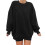 Damen-Hoodie, lang, S1eeve Pullover Tops, einfarbig schwarz, Größe M 1