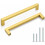 Gold Square Cabinet Pulls Brushed Brass 192mm 5-Pack 1