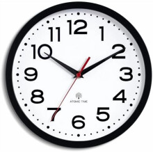 Atomic Wall Clock 10 Inch, Modern Clock Battery Operated Classic Analog Decorative for Kitchen, Living Room, Office, Bedroom, Bathroom (Black)