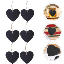 Black Wooden Hanging Ornaments with String 40pcs