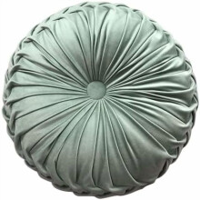 Cuscino rotondo in velluto, decorazione per la casa, cuscino rotondo plissettato per divano, sedia, letto, auto, verde chiaro