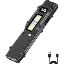 EDC Tactical DT007 LED-Taschenlampe: 1500 lm, 7 Modi, USB-C-aufladbar, IPX5, Digitalanzeige, Seitenlicht & Clip – Kompatibel mit dem Alltag