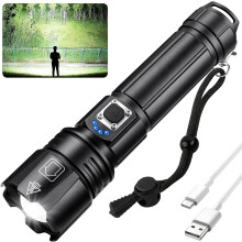 Lanternă puternică de 900.000 lumeni, reîncărcabilă prin USB, impermeabilă, super luminoasă, cu 5 moduri de funcționare