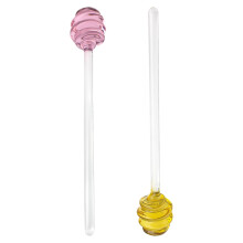 cucharas de vidrio para miel, cucharas para mermelada, varillas para remover, varillas reutilizables de mango largo, agitadores de miel, herramientas