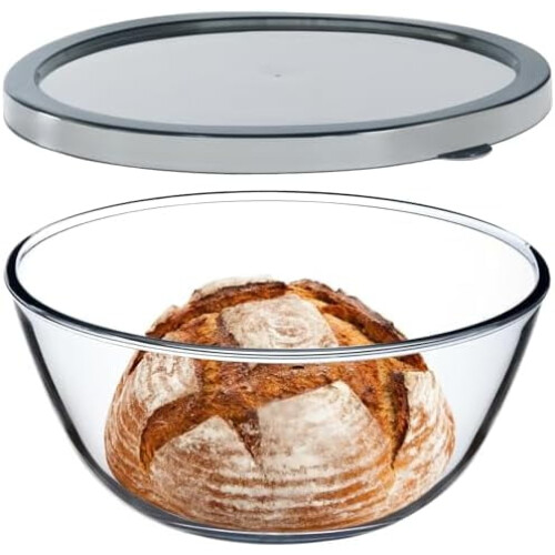 Runde Glasrührschüssel mit Deckel (6,2 l)