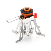 9.5X7.5X6.5In Stainless Steel Backpacking Stove 1Pack with Ignition for Outdoor Cooking