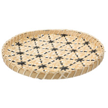 Plateau rond en bambou tressé, assiette à fruits, plateau de conservation alimentaire tressé, plateau de service en bambou naturel