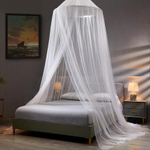 White Dome Mosquito Net Bed Canopy for Twin/Queen/King Beds, Compatible with Baby Crib, Kids & Adult Beds