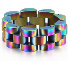 Bague homme en acier inoxydable Ă maillons massifs, style hip-hop, bracelet de montre tendance