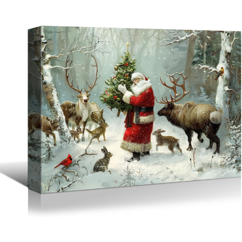 Toile murale Père Noël 45,7 x 30,5 cm