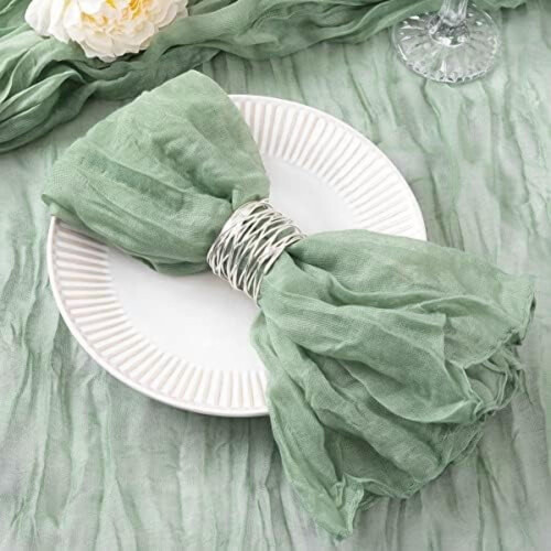 50 τεμάχια χαρτοπετσέτες σε χρώμα τυριού Sage Green (21x21"), συμβατές με γάμο, πάρτι