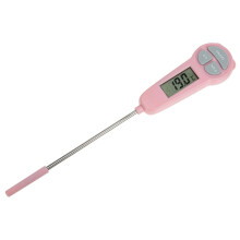 Pink Digital Meat Thermometer – Waterproof, Instant-Read, Long Probe, with Temp Guide; Compatible with Grilling & Cooking