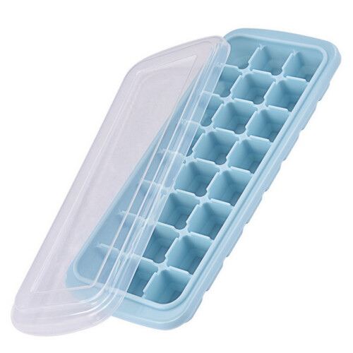 Forma de gelo de silicone com tampa, 24 compartimentos.