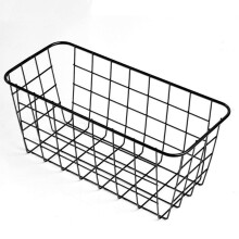 No Drilling Wall Hanging Mounted Metal Wire Baskets with Free Wall Hooks, Kitchen Organization and Storage, Hanging Fruit, Black