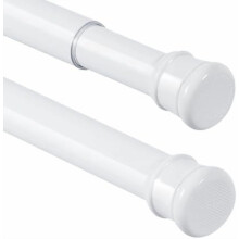 2-Pack Adjustable Tension Shower Curtain Rod (56-104"), 1" Diameter, No-Drill, Rust-Free, White