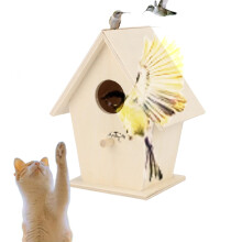 Houten vogelhuisje en nestkast voor buiten – Hangend vogelhuisje met voederbakje, compatibel met Dox House