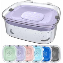 3L No-Spill Dog Water Bowl, 101oz Spill-Proof & Dripless, Slow-Drinking Dispenser for Messy Drinkers (Violet)