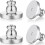 Earring Backs for Droopy Ears, Heavy Stud Lifters & Locking Backings (4pcs), Compatible with Studs, White Gold 1