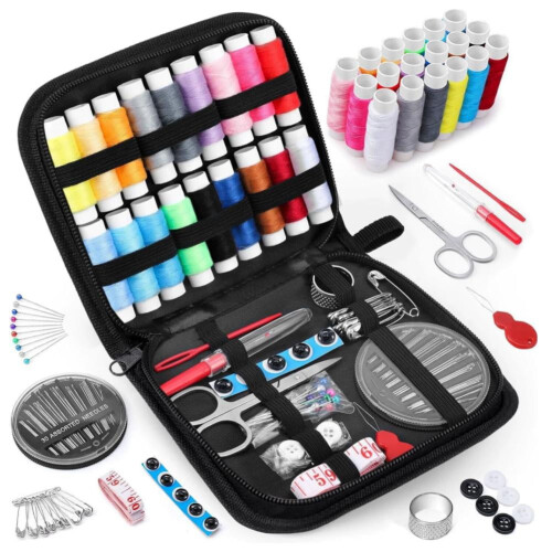 Sewing Kit Basic with Thimble Sewing Supplies and Accessories for Adults,Beginner,Home,Travel