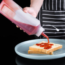 Bottiglia di salsa in plastica bianca OUNONA con scala graduata trasparente, 800 ml