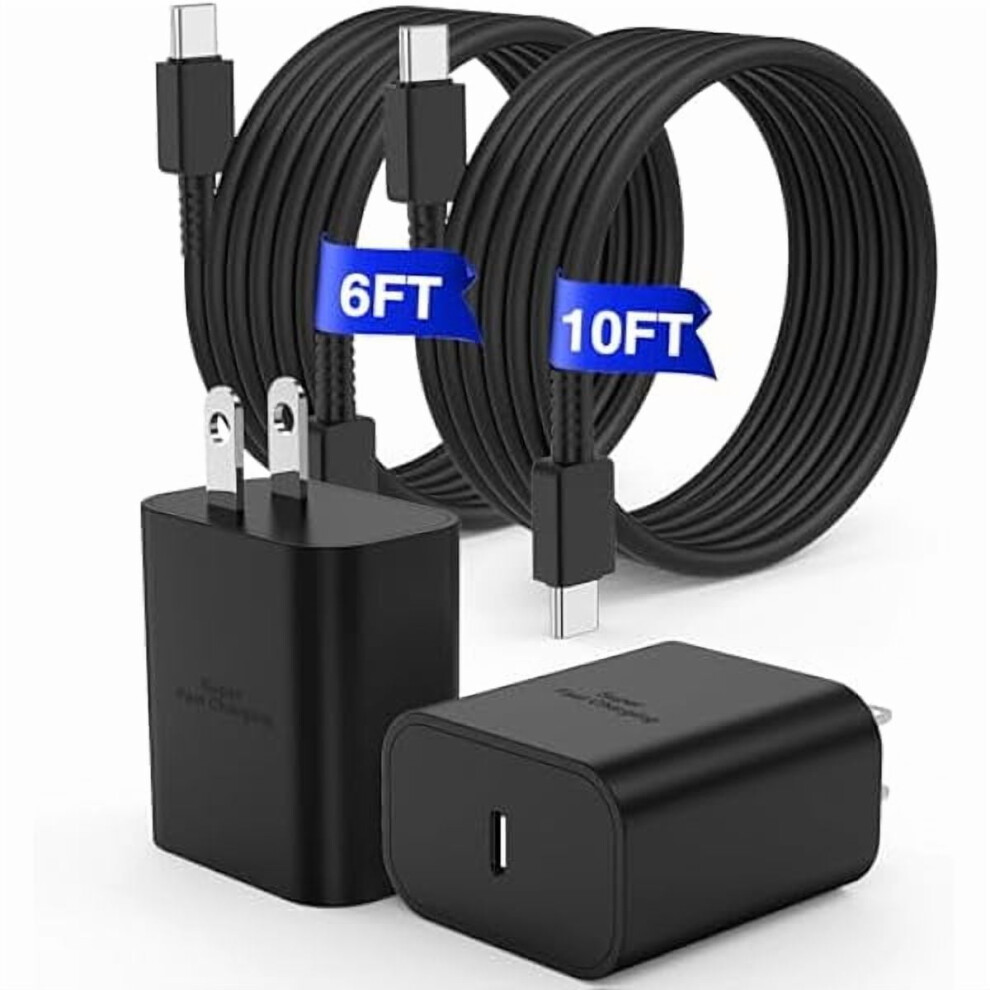 45W Usb-C Fast Charger With 6Ft + 10Ft Cables 9450273236490