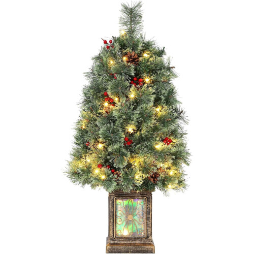 3ft Pre-Lit Mini Christmas Tree with 70 Warm LED Lights and