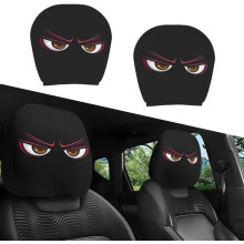 Auto-Kopfstützenbezüge mit Cartoon-Augen-Design, 2 Stück