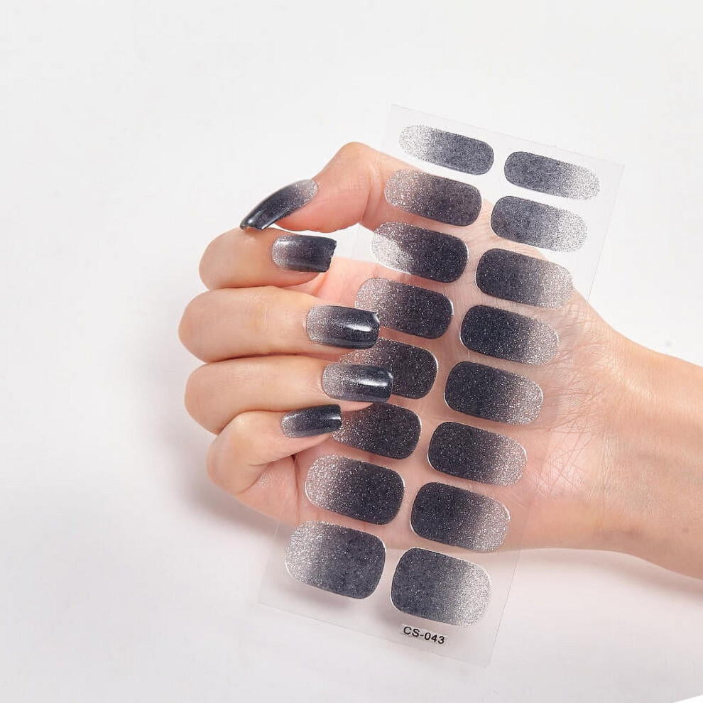 Semi Cured Gel Nails Art Stickers Fashion Solid Color Manicure Decal UV LED Lamp Need Gel Nail Decals Nail Sticker Decoration