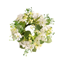 Ghirlanda di fiori artificiali con anello portacandele – 8 cm