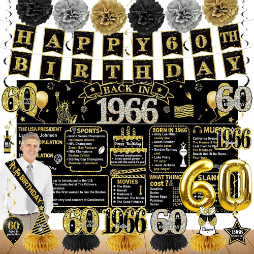 Kit di decorazioni per l'80 compleanno - Tema nido d'ape e spirali