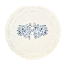 Sets de table ronds en silicone blanc, motif floral vintage en relief, lot de 2
