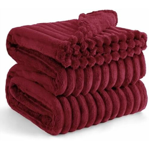 Κουβέρτα GentleSoft Red California King (102x96"), Άνετη, απαλή φλις κουβέρτα για γυναίκες και