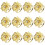 12 blomster servietringe i guld med krystal 1