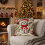 Housse de coussin de Noël en coton 45x45cm avec fermeture éclair invisible 1