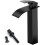 Black Tall Waterfall Bathroom Faucet Single Handle 1-Hole 1