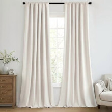 Blackout Curtains 50" x 96", Faux Linen, 2 Panels